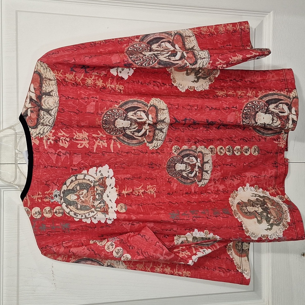 Vintage Yoga Zone crop zip jacket - Indian Asian inspired -  L - red - Picture 5 of 8